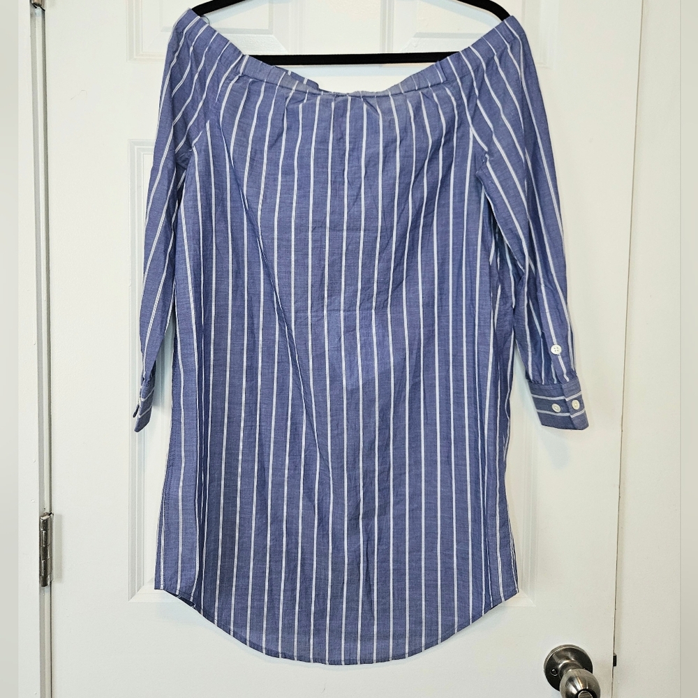 Equipment Femme Gretchen Off-the-shoulder Tunic Dress Shirtdress NWT S Small - Picture 7 of 9